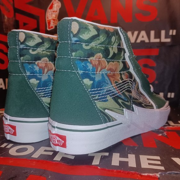 Vans Sk8-Hi Bolt Liquify Avocado Green White Canvas Suede Men's 9.5 VN0A5JIVYXH - Picture 2 of 14